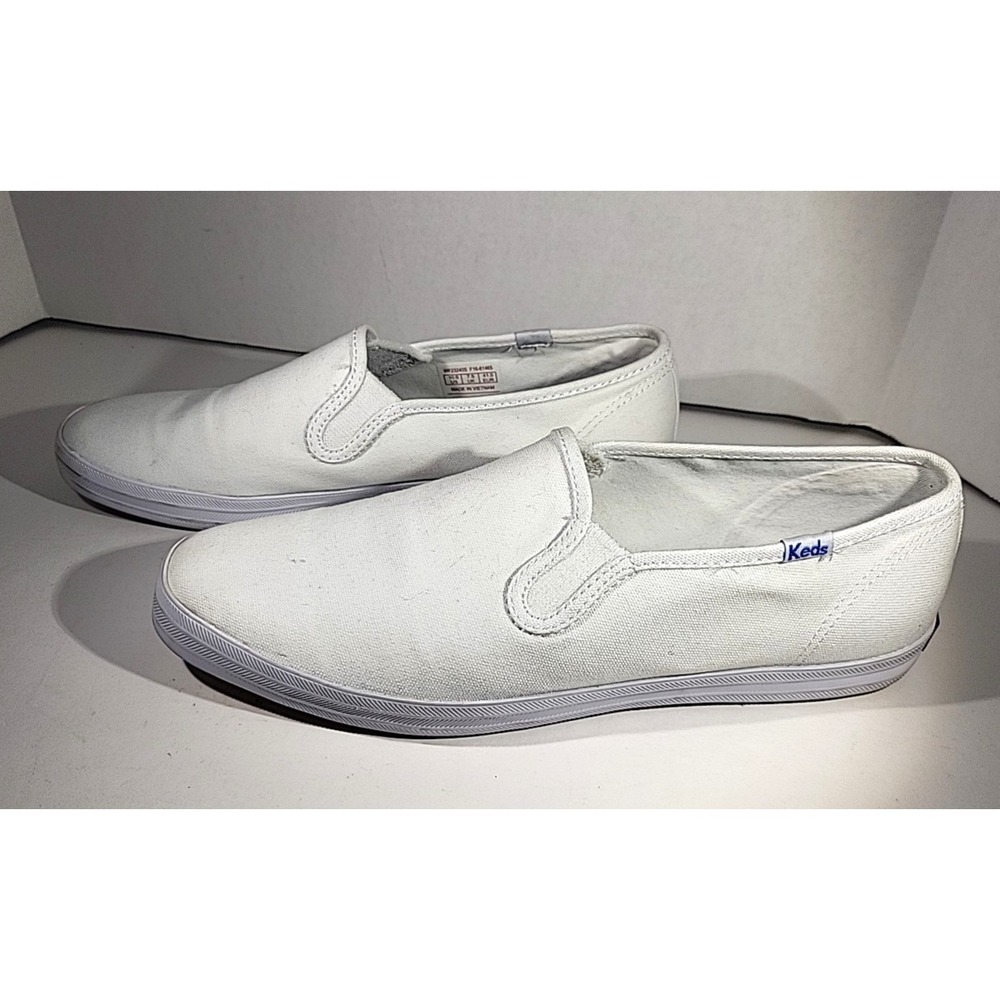 Keds‎ Women's Double Decker Slip‑On Sneakers White Canvas Size 10 - Picture 3 of 8